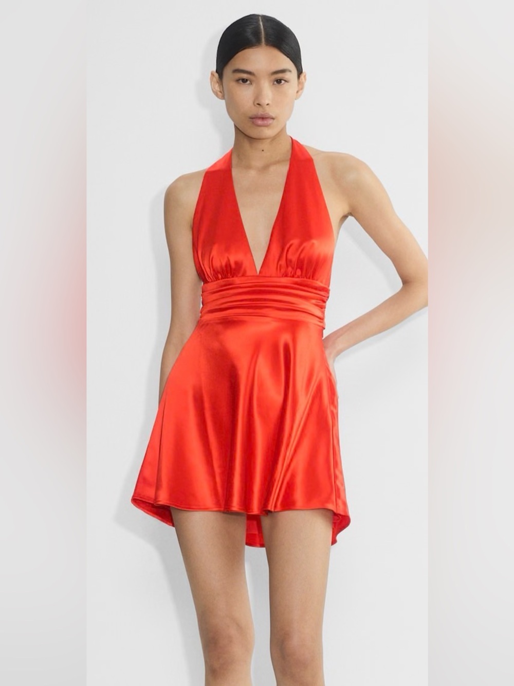 Aritzia poppy red satin miracle dress . NWT size small